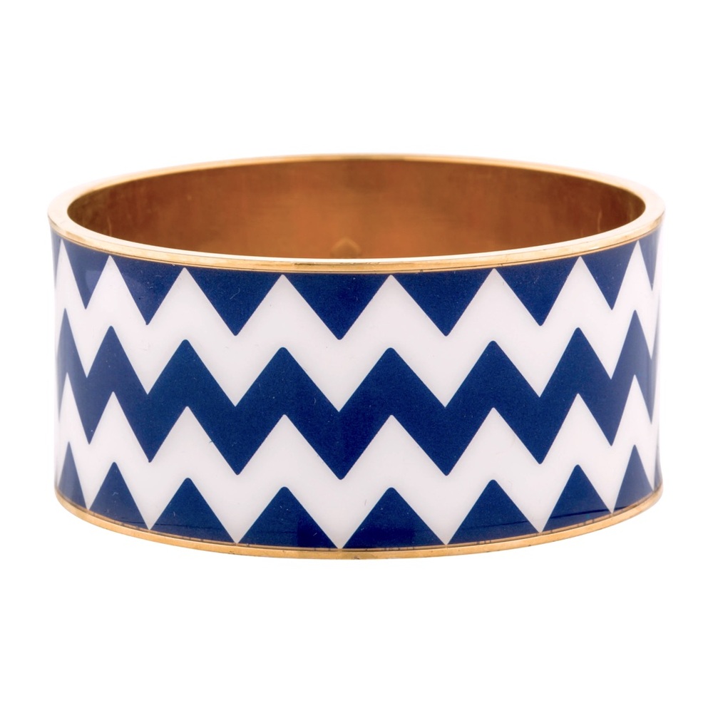 Kate Spade Ziggarat blue/white chevron bangle